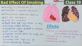 Bad Effect Of Smoking Class 10 Bad Effect Of Smoking On Lungs Lec11