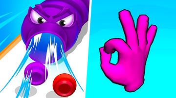 Pop Tube Run 3D | Colorful Hand - Gameplay Walkthrough Max Levels (Part 1)