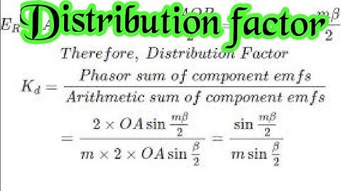 Distribution factor in alternator
