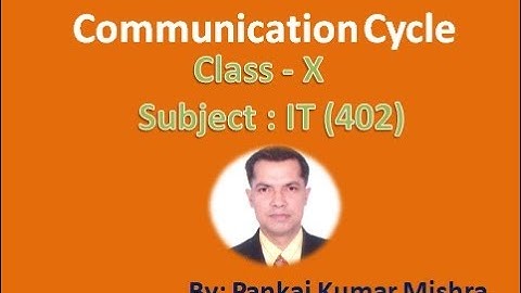 Communication Cycle Class-X IT(402) By: Pankaj Kumar Mishra