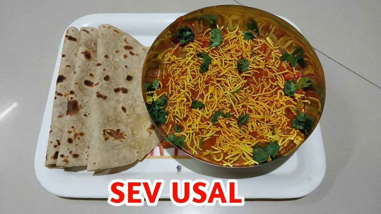 Sev Usal Recipe Green Peas Sev Usal sev usal thali YouTube