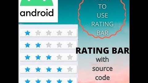 Rating bar in android // android  for beginners