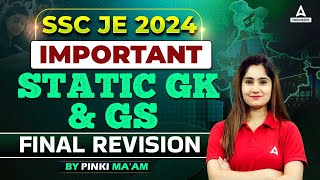 SSC JE 2024 | Static GK and GS Most important Questions | SSC JE General Awareness 2024 By Pinki Mam