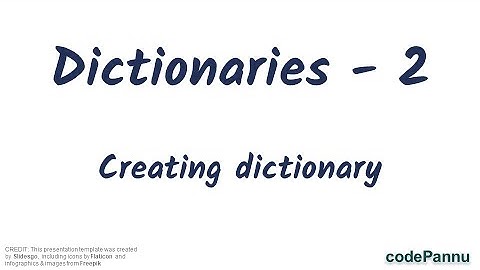 L3 - Wk 5 - V18 - Create a dictionary | Dictionaries in Python | Python for school students