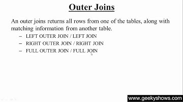 127. Outer Join in SQL (Hindi)