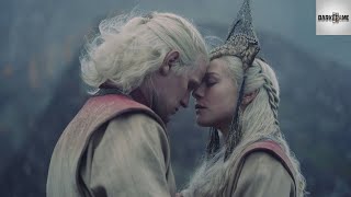 Rhaenyra Targaryen and Daemon Targaryen wedding in Old Valyrian ceremony