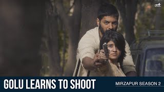 Mirzapur 2 | Golu Learns To Shoot | Ali Fazal | Shweta Tripathi Sharma | Harshita Shekhar Gaur