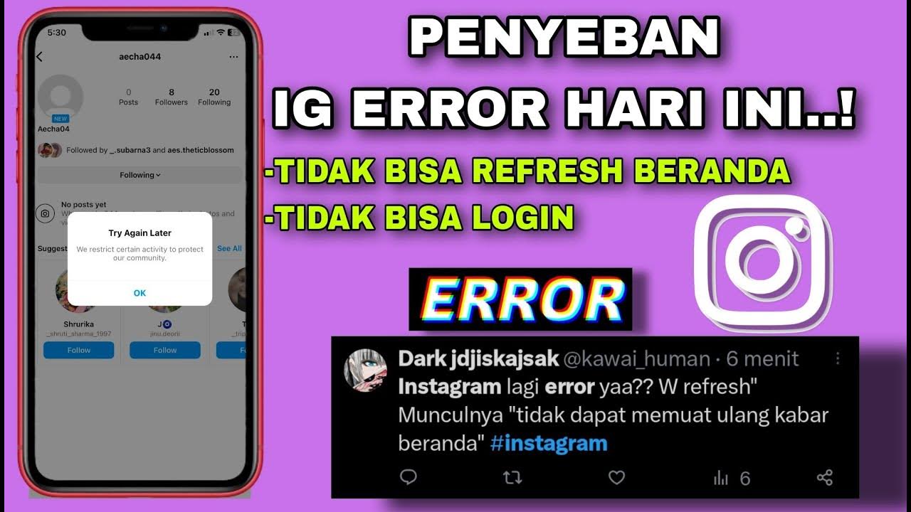 Penyebab INstagram error Hari ini || tidak bIda refresh beranda 2023