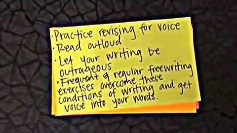 ERW- PETER ELBOW: Chapter 6 Power Through Voice