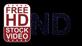 Free Stock Videos – animated letters text END with blue matrix code falling effect