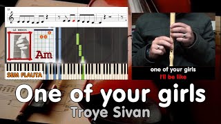 One of your girls Troye Sivan Educação Musical José Galvão Notas Flauta Cifra Guitar Acordes PianoSF