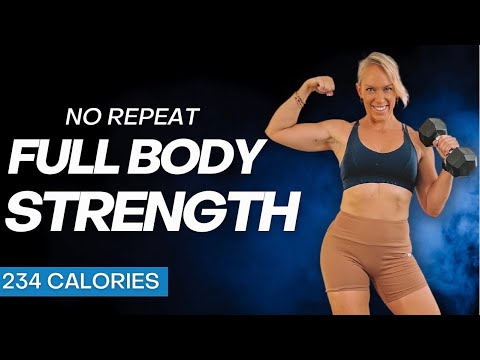 30 Minute Full Body STRENGTH No Repeat | workout with dumbbells