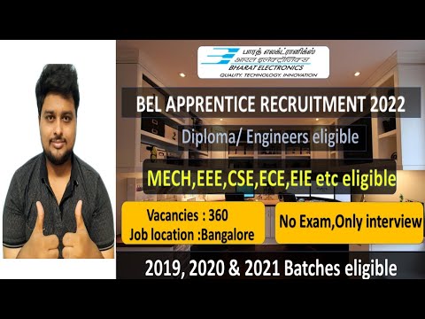 ?BEL recruitment 2022 Tamil | BE/ DIP eligible | How to apply BEL apprentice recruitment 2022 Tamil.
