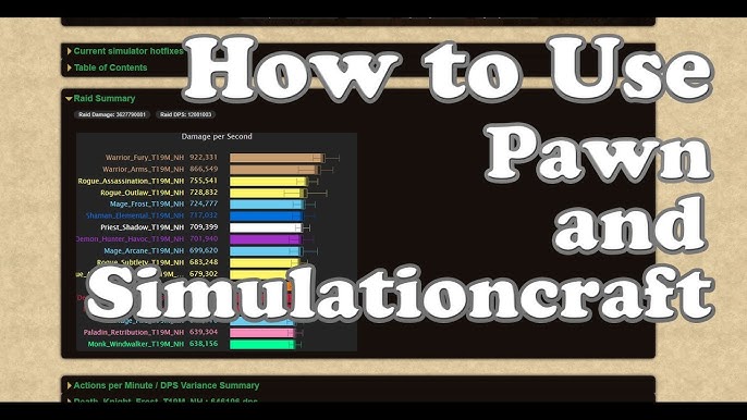 SimulationCraft - Kuhi Hoʻohui, Hakakā, alakaʻi pāʻani, Nā Alakaʻi WoW