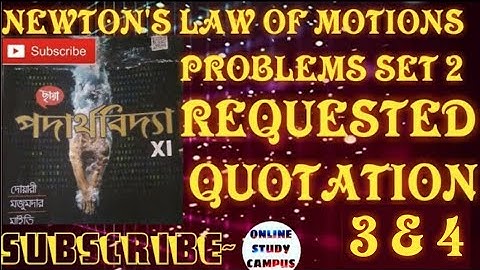 Newton law of motion problem set 2, class 11,questions no3,4 chhaya prokasoni,by online study campus