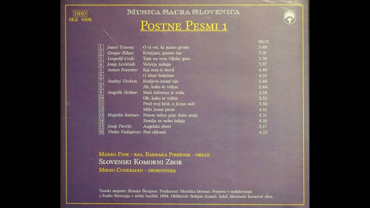 Pod oljkami (Vinko Vodopivec) - Slovenski komorni zbor