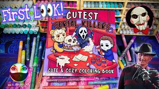 👀 FIRST LOOK at Cutest Serial Killers Coloring Book 🔪 | FlipThru & Reactions