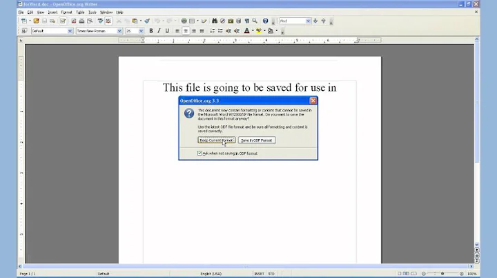 Open Office - Write - Save as .doc