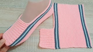 طريقة عمل حذاء كروشيه بقطعة واحدة how to crochet a nice shoes