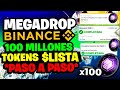 ¡¡ BINANCE REGALA 100 MILLONES "$LISTA" TOKENS !! - MEGADROP EXPLICADO PASO A PASO   SOLANA VM