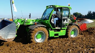 Ploughing using a Merlo MultiFarmer 40.9CS Telehandler + Steeno 4 furrow - Werktuigendagen 2015