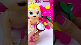 Minnie Mouse &amp; Pinkfong Eat Mangosteen Toy 🍈 | Satisfying ASMR Kitchen Unboxing  #Shorts