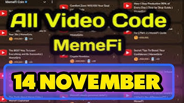 Memefi All Video Code today 14 November | 14 Nov Memefi All Video Code #memefi #memefisecretcode