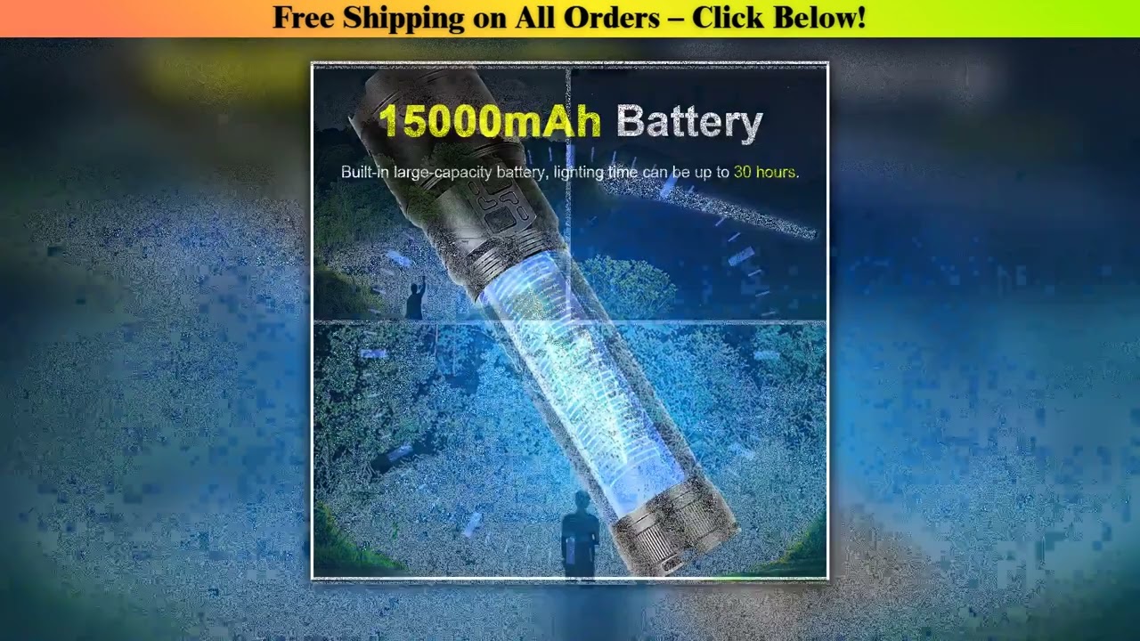 2025 New Ultra Bright LED Flashlight USB Rechargeable Zoom Flashlights Long Range 6000M Tactical