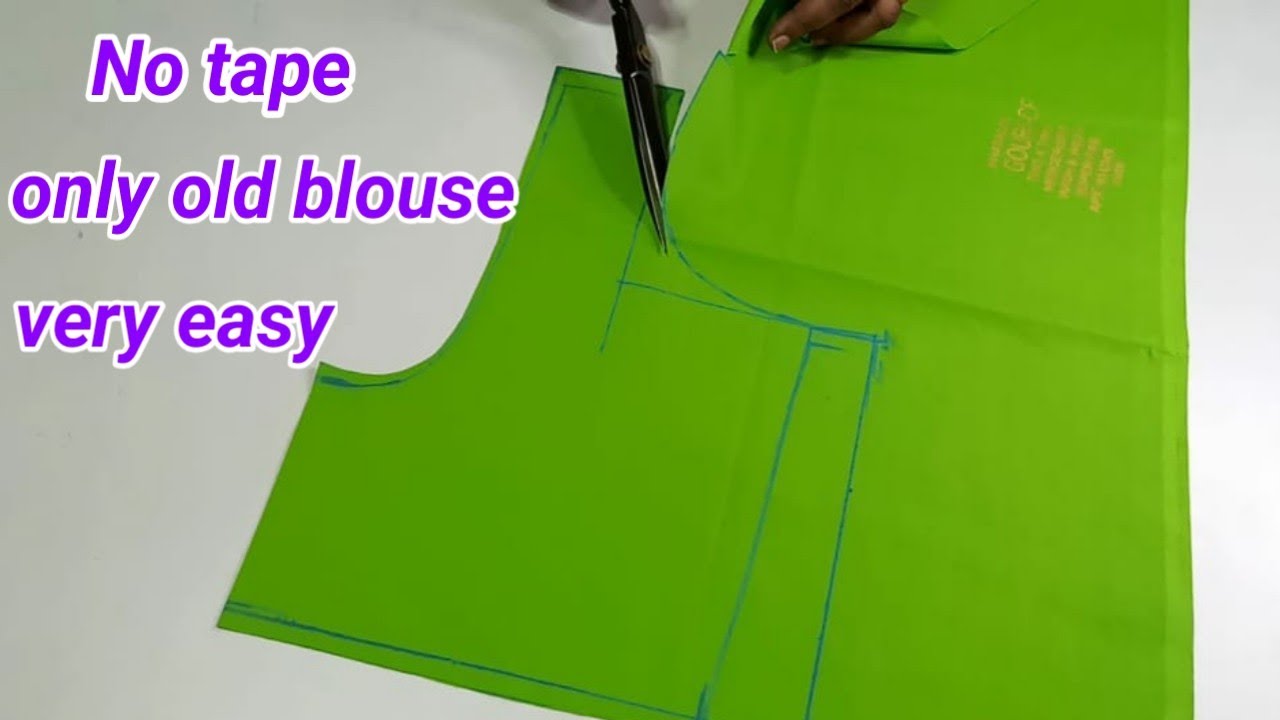 బ్లౌజ్ కటింగ్ 😀టేపు తో పనిలేకుండా ఒక్కరోజులో  షార్ట్ కట్ లో నేర్చుకోండి//కొలత జాకెట్టు ఉంటే చాలు//