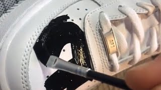 How To Customize Nike Air Force 1 Using Black Paint Random Upload