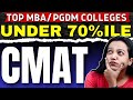 Top mba colleges under 70 percentile in cmat 2024  target low percentile cmat colleges cmat2024