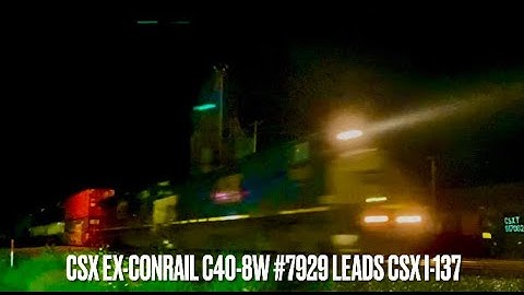 CSX C40-8W 7929 (Ex-Conrail/LMSX) Leads CSX I-137 @ Syracuse, IN (With@TWC_Photography)
