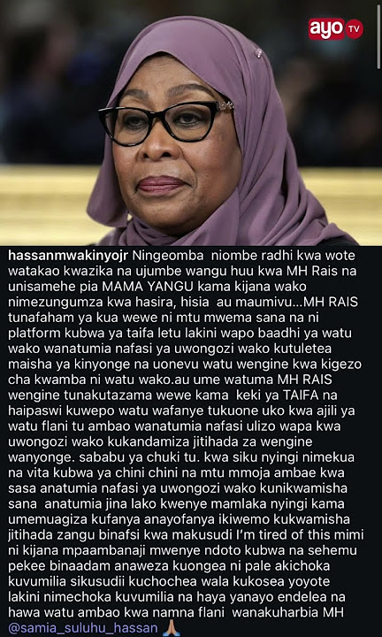 KWA UCHUNGU MWAKINYO AMWANDIKIA BARUA RAIS SAMIA 'WANATUMIA NAFASI ULIZOWAPA KUKANDAMIZA'