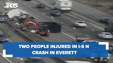 2 injured in northbound I-5 crash in Everett