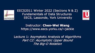 [HD] EECS2011 W22 - Lecture 1 - Part C2 - The Big-O Notation