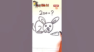 How to Draw a Rabbit with Numbers 200. 🐇#draw #shortvideo #shorts #youtubeshorts