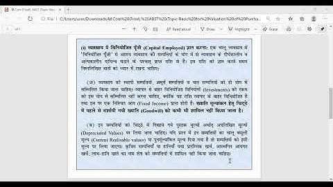 M Com F ABST, CP5, Advance Accounting, Basis for Valuation of Purchased Good Super Profit