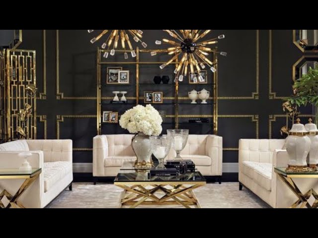 White And Black Art Deco Living Rooms