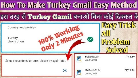 How To Create Turkey Gmail Account New Trick 2023 | Email Verify Karne Ka Easy Method | New Trick