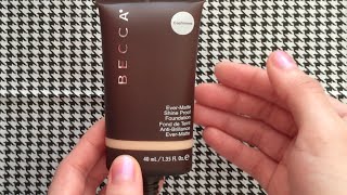 Review: BECCA Ever-Matte Shine Proof Foundation - Pros - Cons - Swatches - Shell | Cashmere | Buff