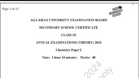 AKUEB 9th Class Chemistry Paper I (2024) | Full Solution & Exam Tips