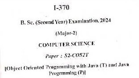 CS major 2 paper/object oriented programming with Java/2024/BSc 2nd year/ According NEP