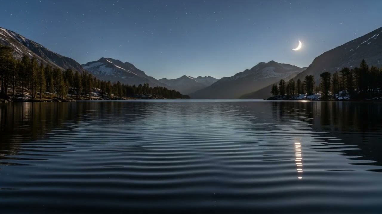 Calm Lake Waves at Night | Peaceful Water Sounds | No Music