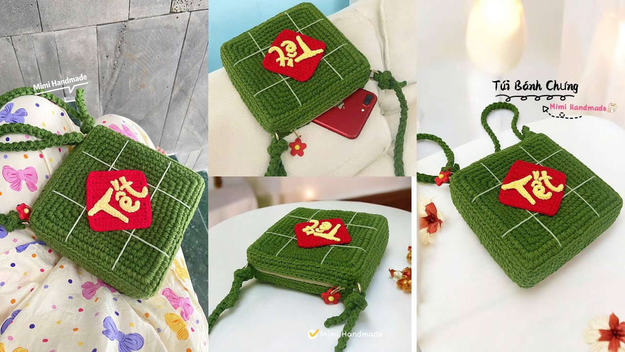 Móc Túi Bánh Chưng Siêu Dễ ✅ Crochet Bag for Banh Chung (Vietnamese Rice Cake)
