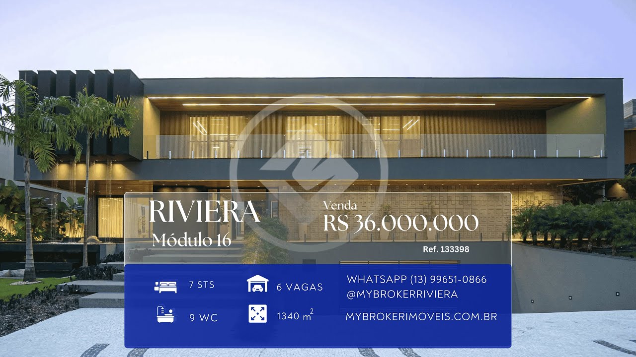 Casa com 7 Suítes, 1.340 m² no módulo 16 | Riviera de São Lourenço, Bertioga