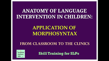 Anatomy of Language Intervention: Application of Morpho-Syntax