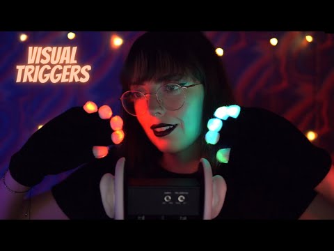 ASMR- Unique visual triggers, breathing & mic blowing