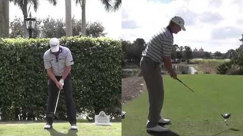 STEVE STRICKER   SYNCED DRIVER GOLF SWING FACE ON DTL REG & SLOW MOTION   1080p HD