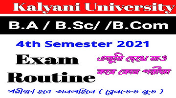 kalyani University B.A/B.Sc/B.Com 4th Sem Examination 2021 Routine