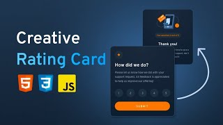 How To Create Amazing Rating Card Using HTML , CSS & JavaScript